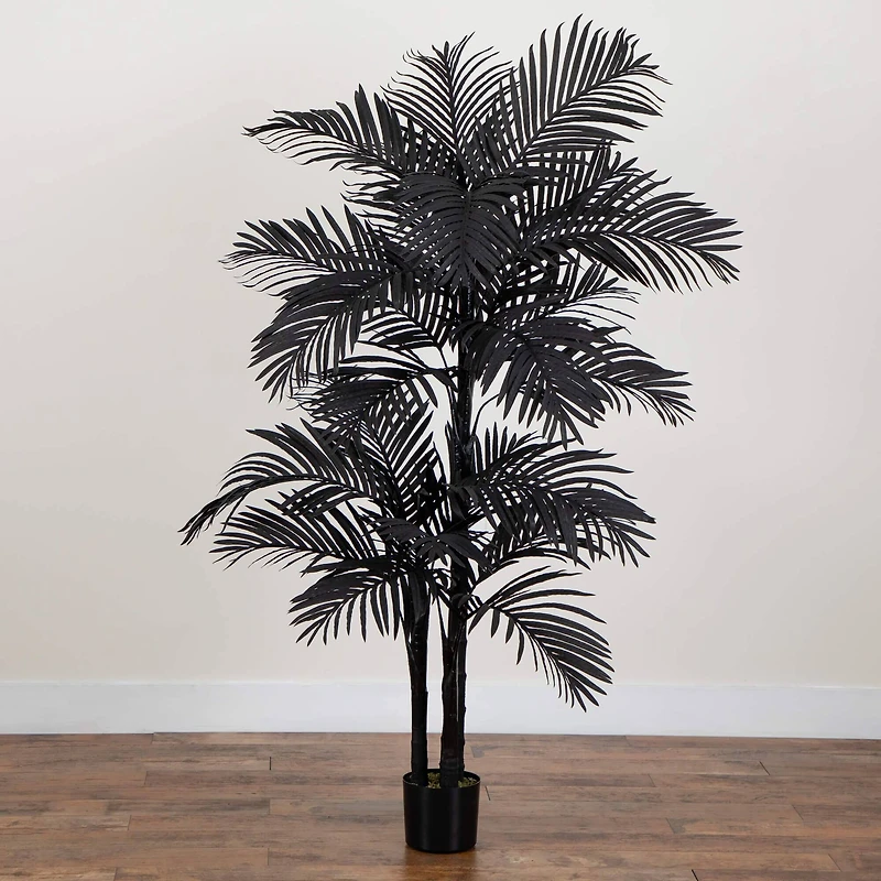 6ft. Artificial Halloween Black Golden Cane Tree