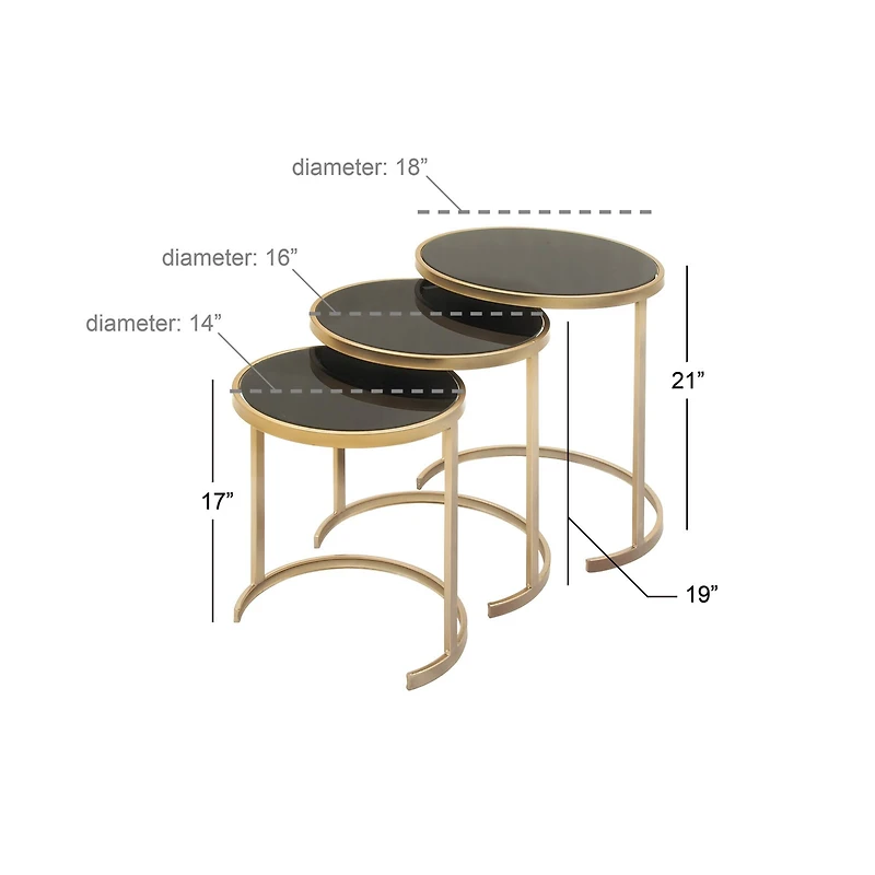 Contemporary Metal Accent Table Set