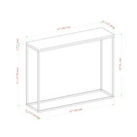 Walker Edison Faux White Marble/Black Open Box Entry Table