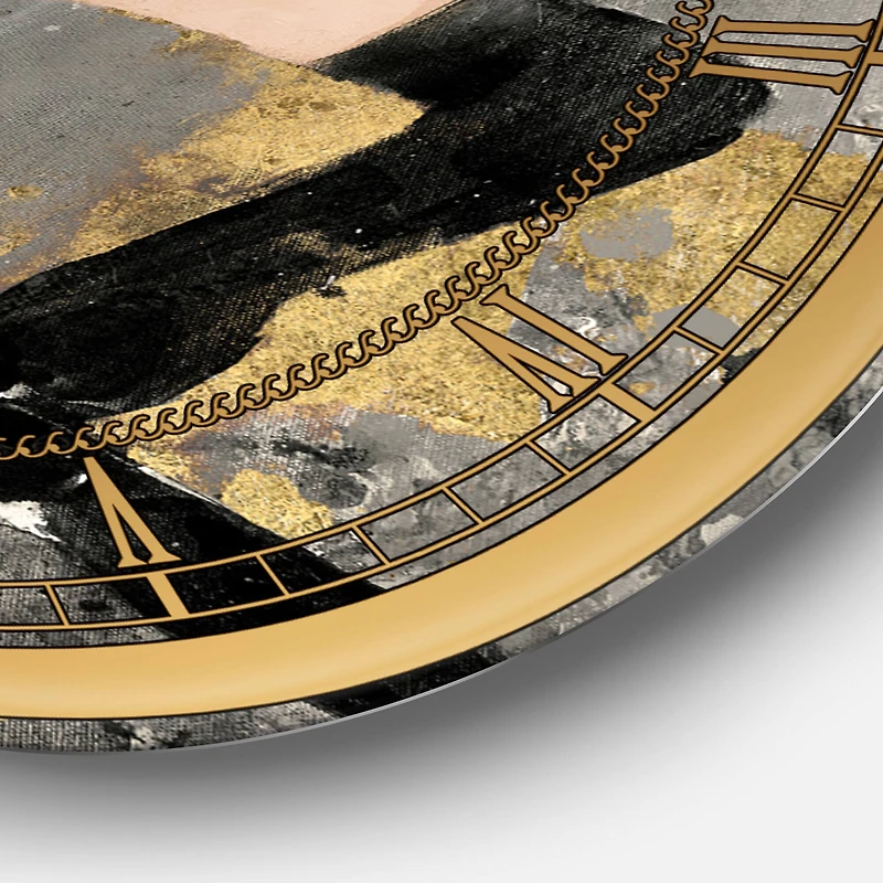 Designart 'Gold Fashion Dance Glam Wall Clock