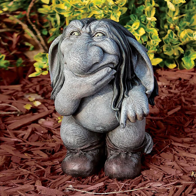 Design Toscano Pondering Sylvester, the Cynical Gnome Troll Statue
