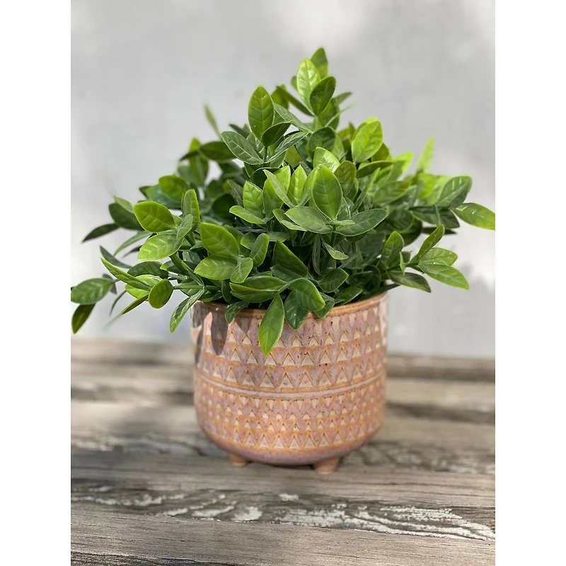 Flora Bunda® 9.5" Tea Leaf in Mauve Pharaoh Footed Pot