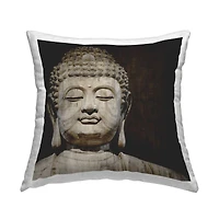 Stupell Industries Calm Buddha Spiritual Shrine Figure Portrait Throw Pillow, 18" x 18"