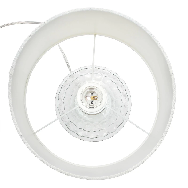 Lalia Home 18" Clear Honeycomb Glass Table Lamp with White Shade