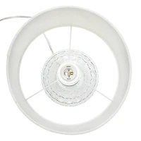 Lalia Home 18" Clear Honeycomb Glass Table Lamp with White Shade