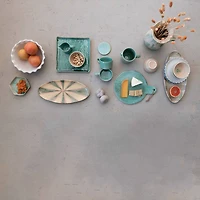 Hello Honey® Aqua Reactive Crackle Glaze Stoneware Hexagon Plates, 6ct.