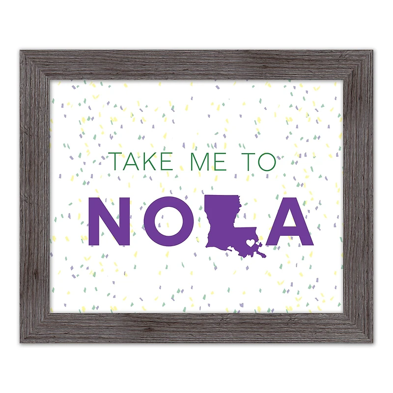 Take Me Nola Confetti Western Gray Framed Print