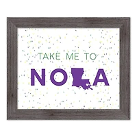 Take Me Nola Confetti Western Gray Framed Print
