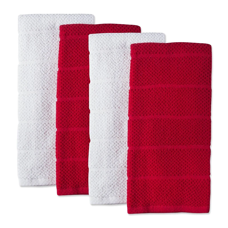 DII® Assorted Tango Red Basic Chef Terry Dishtowel (Set of 4)
