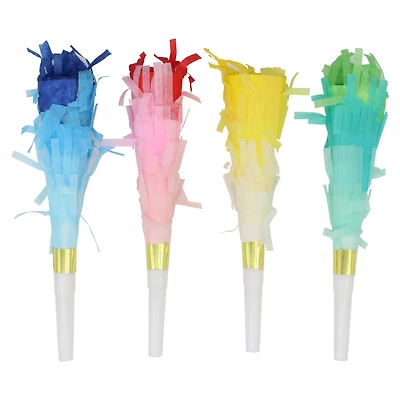 7" Multicolor Fringe Party Horns, 4ct. by Celebrate It™