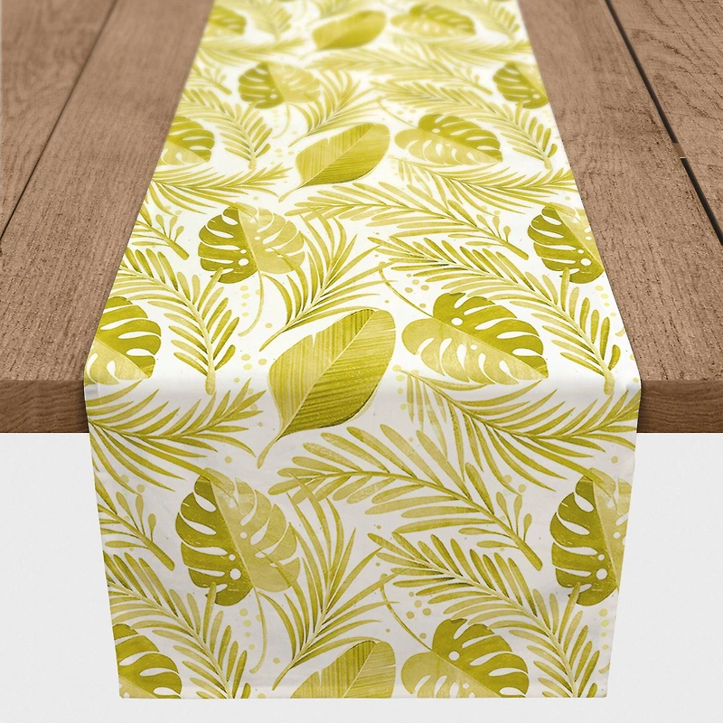 Yellow Coastal Leaves Table Runner