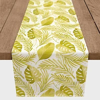 Yellow Coastal Leaves Table Runner