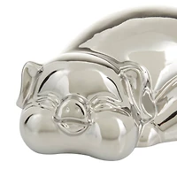 CosmoLiving by Cosmopolitan Silver Porcelain Contemporary Sculpture, 5" x 13" x 9"