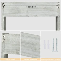 Rustic Wood Floating Storage Shelf with 3 Hooks