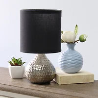 Simple Designs Hammered Silver Table Lamp