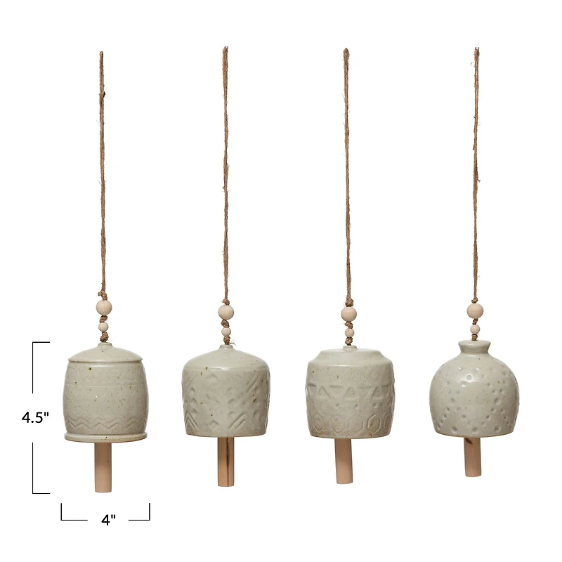 Hello Honey® Stoneware Bell with Reactive Glaze Set