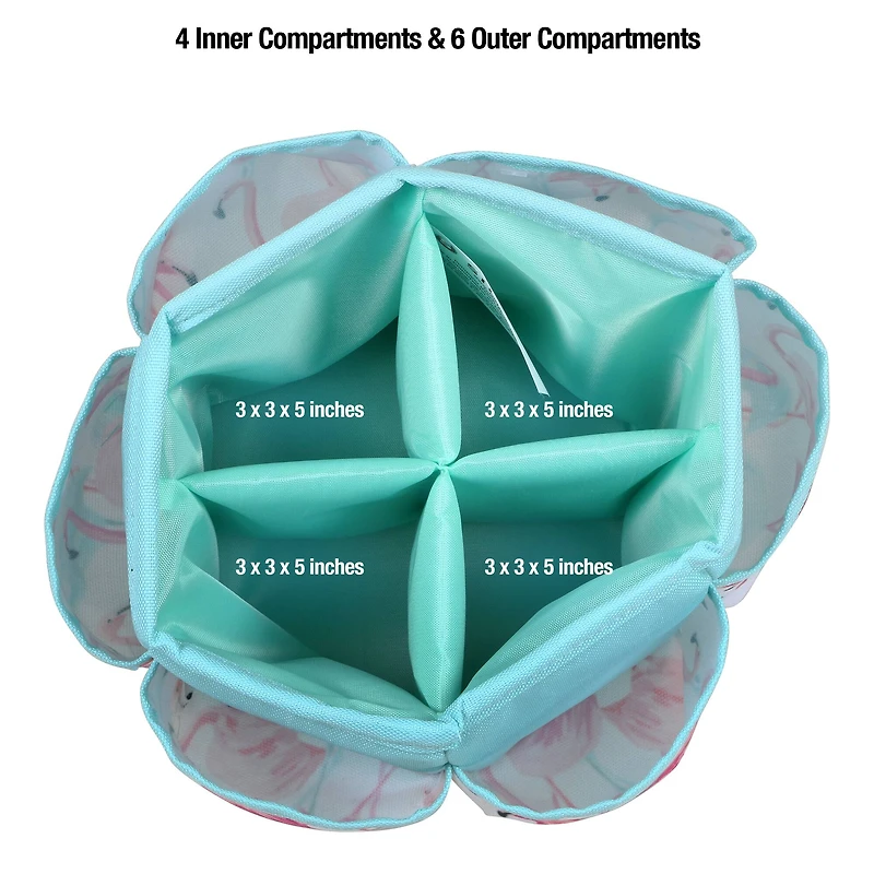 SINGER® Flamingo Print Sewing Spinning Tabletop Organizer