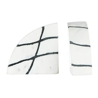 Hello Honey® 6" White & Black Marble Bookends Set