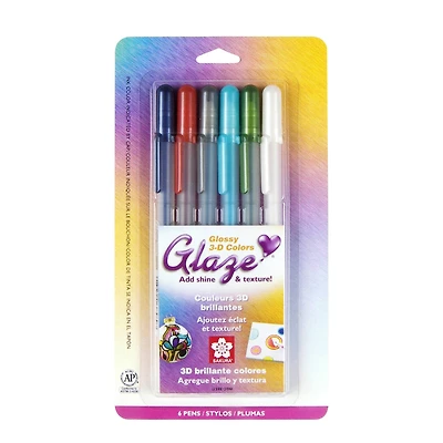 Sakura® Glaze 3D Ink Gel Pen 6 Color Set