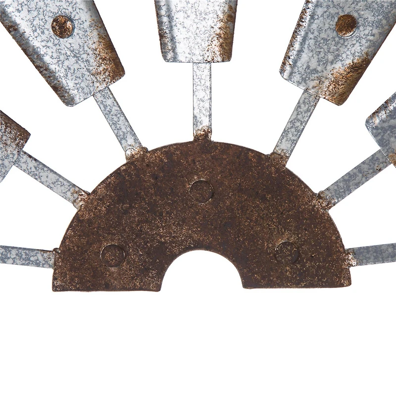 Glitzhome® Galvanized Metal Semi-Circle Windmill Wall Décor