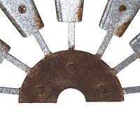 Glitzhome® Galvanized Metal Semi-Circle Windmill Wall Décor