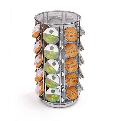 Mind Reader Silver 360-Degrees Rotation Coffee Pod Carousel Storage