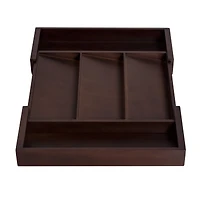 17'' Walnut Expandable Kitchen Drawer Organizer Tray