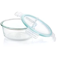Martha Stewart Round Glass Storage Container Set with Leak Proof Lids