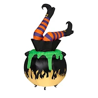6ft. Airblown® Inflatable Animated Halloween Inflatable Kicking Witch Legs in Cauldron