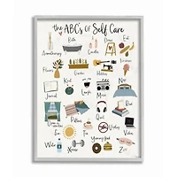 Stupell Industries ABCs of Self Care Wall Accent with Gray Frame