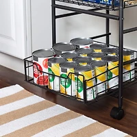 Honey Can Do Black & Natural 3-Tier Slim Rolling Cart