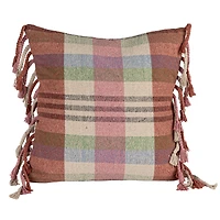 Hello Honey® Highland Hearth Woven Plaid Pillow with Braided Fringe