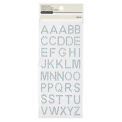 12 Packs: 40 ct. (480 total) Iridescent Rhinestone Alphabet Stickers by Recollections™