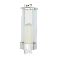Silver Aluminum Contemporary Wall Sconce, 16" x 5" x 7"