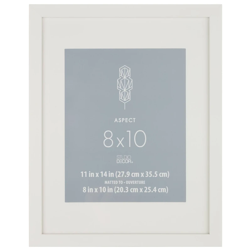Aspect White Narrow Frame With Mat by Studio Décor