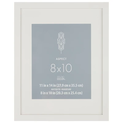 Aspect White Narrow Frame With Mat by Studio Décor