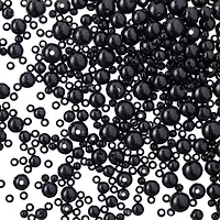2.5oz. Jet Black Plastic Pearl Bead Mix by Bead Landing™