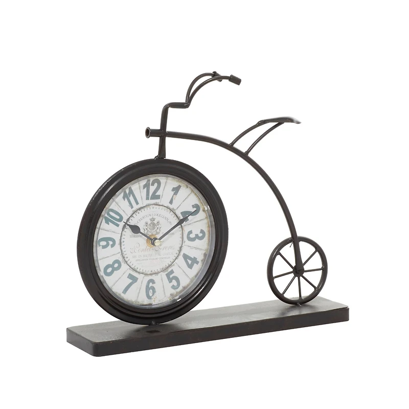 13" Brown Metal Penny-Farthing Clock