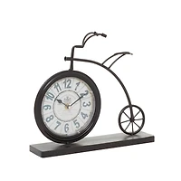 13" Brown Metal Penny-Farthing Clock