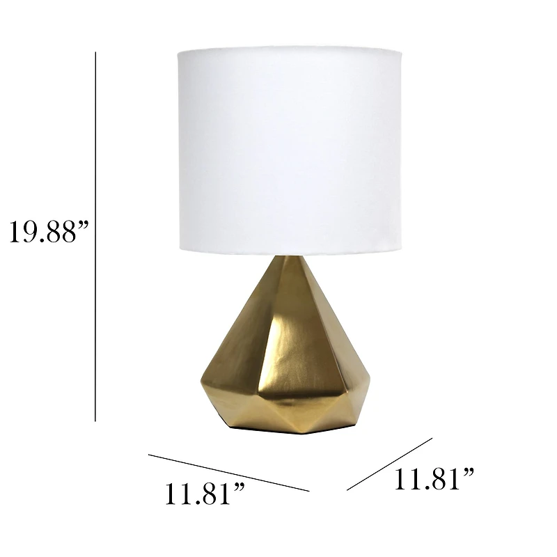 Simple Designs 19.8" Solid Pyramid Table Lamp