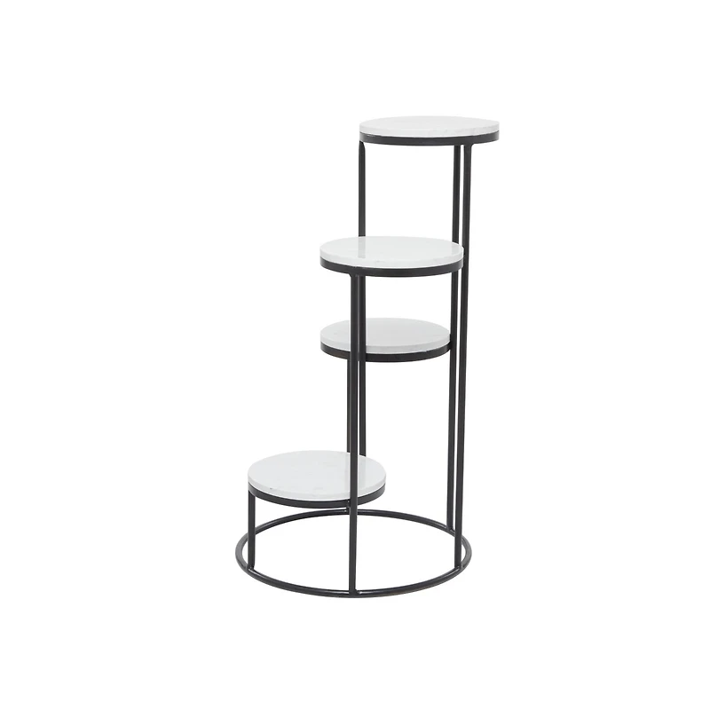 White Iron Modern Plantstand, 31" x 17" x 17"