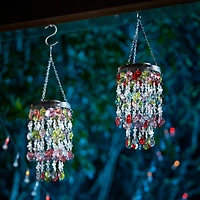 Glitzhome® 18.75" Solar Lit Beaded Wind Chimes