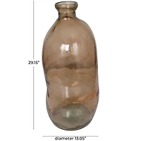 29" Brown Spanish Bottle Glass Vase