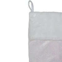 20.5" Iridescent Glitter Snowflake Stocking