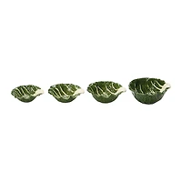 Hello Honey® Green Hand-Painted Cabbage Shaped Stoneware Bowls, 4ct.
