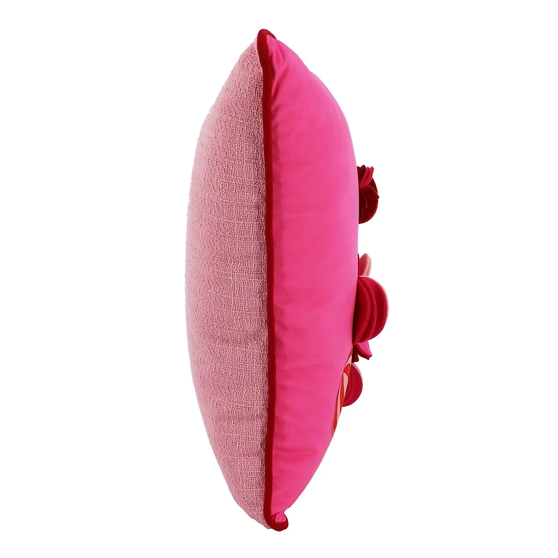 18" x 18" Red & Pink Pom Pom Tree Pillow by Ashland®