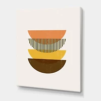 Designart - Abstract Geometric Half Moons In Earth Tones