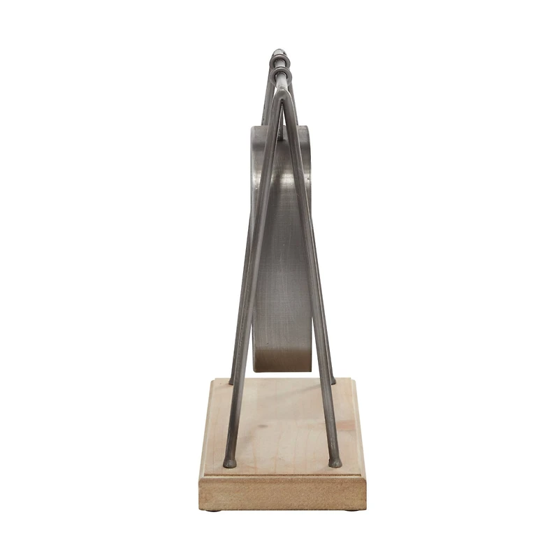 12" Gray Wood Farmhouse Swing Clock