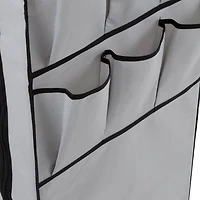 Honey Can Do 27" Gray Portable Wardrobe Closet with Cover & Side Pockets