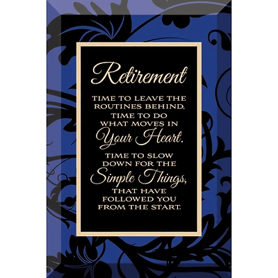 Retirement Beveled Glass Plaque with Easel